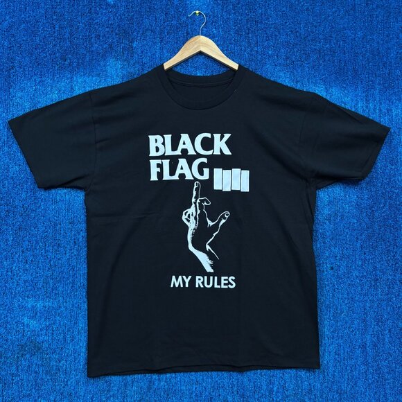 Black Flag My Rules Rock T-Shirt Size Extra Large - Picture 1 of 4